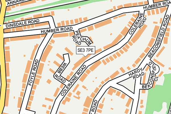 SE3 7PE map - OS OpenMap – Local (Ordnance Survey)