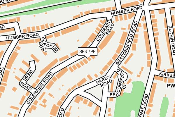 SE3 7PF map - OS OpenMap – Local (Ordnance Survey)