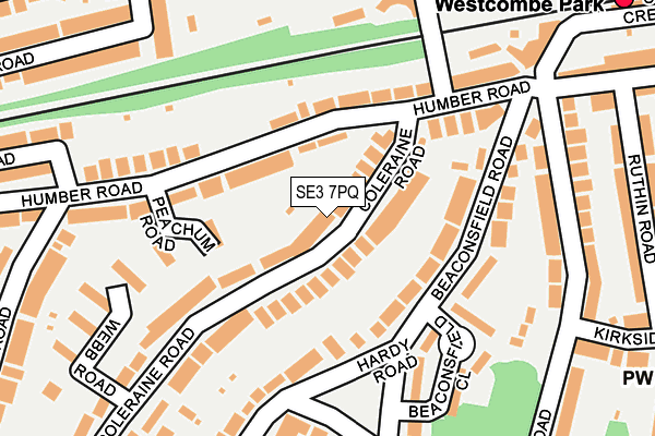 SE3 7PQ map - OS OpenMap – Local (Ordnance Survey)