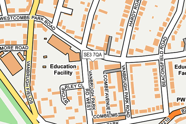 SE3 7QA map - OS OpenMap – Local (Ordnance Survey)