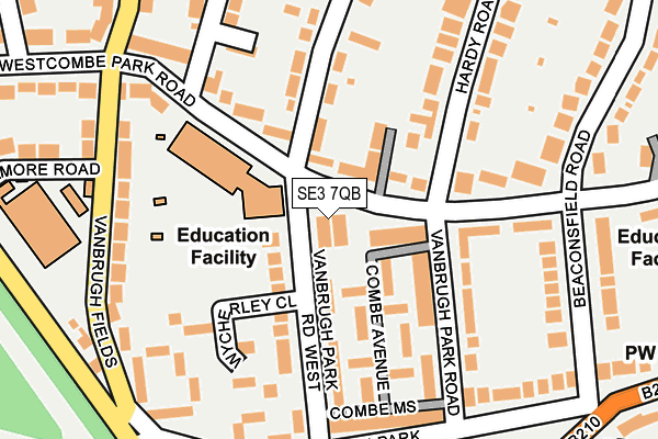 SE3 7QB map - OS OpenMap – Local (Ordnance Survey)