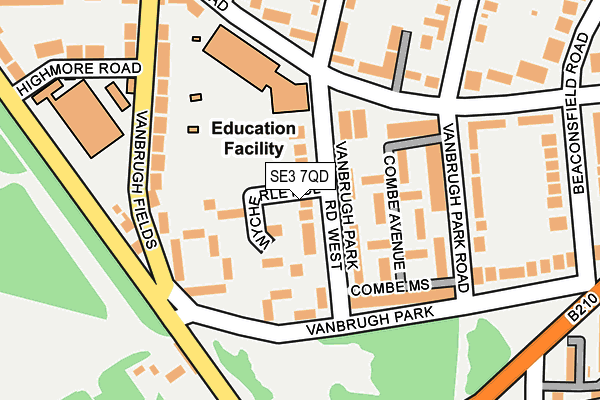SE3 7QD map - OS OpenMap – Local (Ordnance Survey)