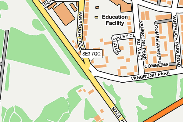 SE3 7QQ map - OS OpenMap – Local (Ordnance Survey)