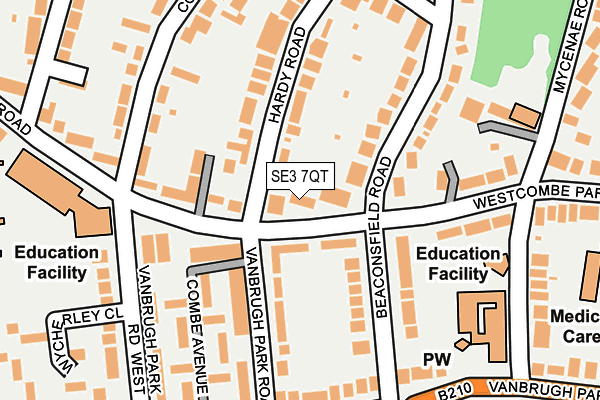 SE3 7QT map - OS OpenMap – Local (Ordnance Survey)