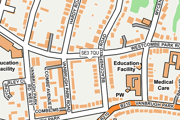 SE3 7QU map - OS OpenMap – Local (Ordnance Survey)