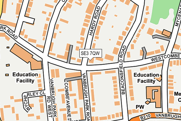 SE3 7QW map - OS OpenMap – Local (Ordnance Survey)
