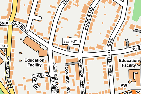 SE3 7QY map - OS OpenMap – Local (Ordnance Survey)