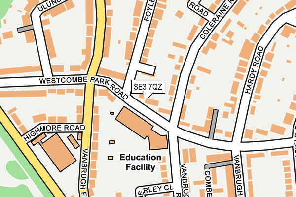 SE3 7QZ map - OS OpenMap – Local (Ordnance Survey)