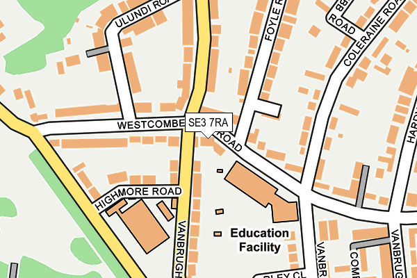 SE3 7RA map - OS OpenMap – Local (Ordnance Survey)
