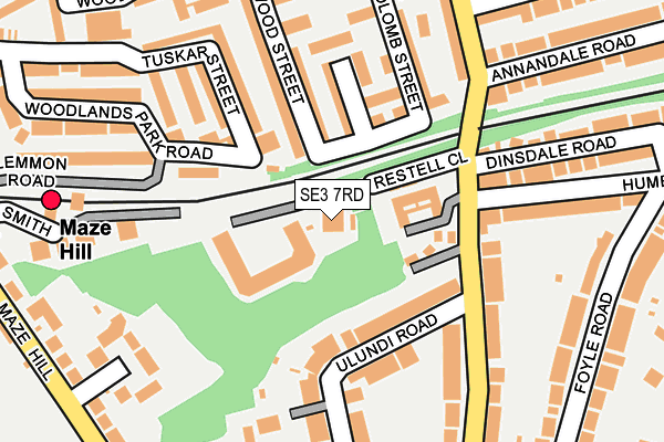 SE3 7RD map - OS OpenMap – Local (Ordnance Survey)
