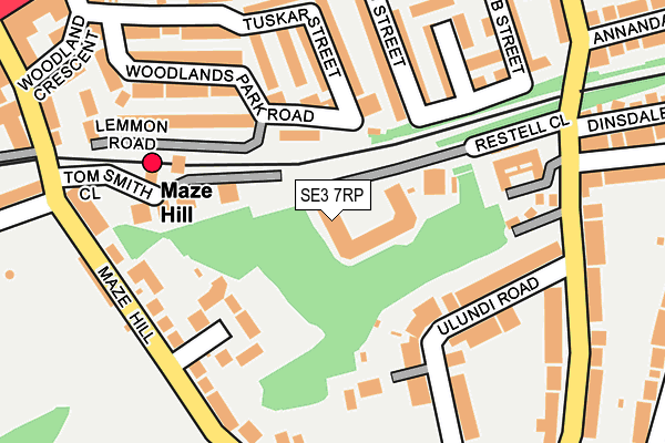 SE3 7RP map - OS OpenMap – Local (Ordnance Survey)