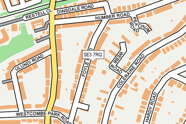 SE3 7RQ map - OS OpenMap – Local (Ordnance Survey)