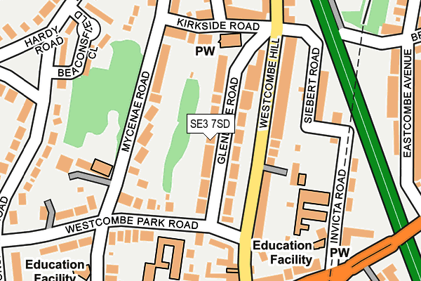 SE3 7SD map - OS OpenMap – Local (Ordnance Survey)