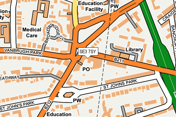 SE3 7SY map - OS OpenMap – Local (Ordnance Survey)