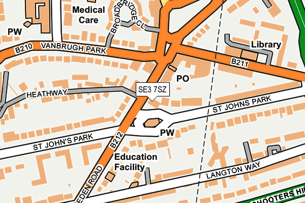 SE3 7SZ map - OS OpenMap – Local (Ordnance Survey)