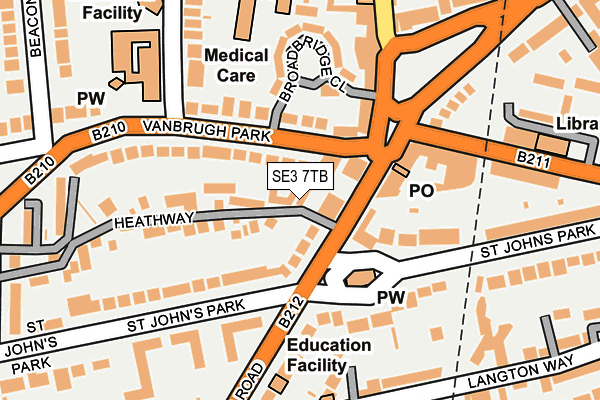 SE3 7TB map - OS OpenMap – Local (Ordnance Survey)