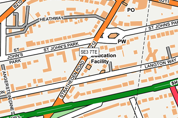 SE3 7TE map - OS OpenMap – Local (Ordnance Survey)