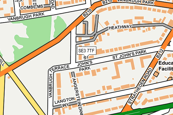 SE3 7TF map - OS OpenMap – Local (Ordnance Survey)