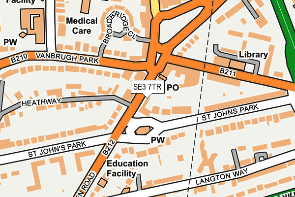 SE3 7TR map - OS OpenMap – Local (Ordnance Survey)