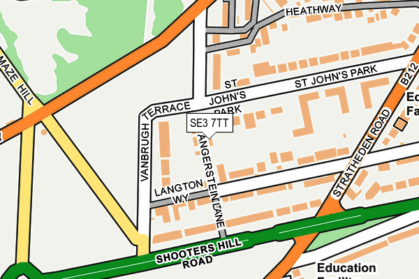 SE3 7TT map - OS OpenMap – Local (Ordnance Survey)