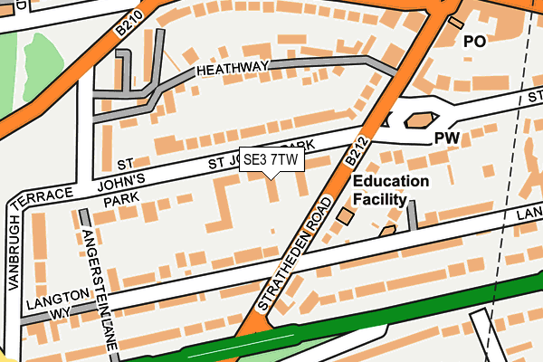 SE3 7TW map - OS OpenMap – Local (Ordnance Survey)