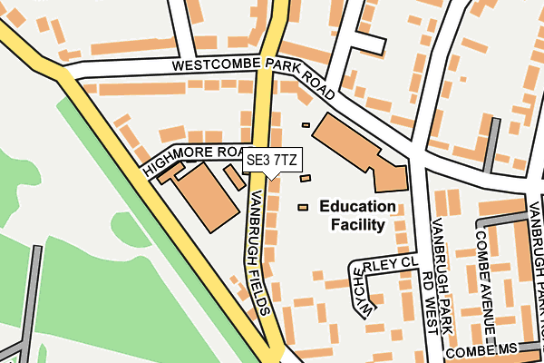 SE3 7TZ map - OS OpenMap – Local (Ordnance Survey)