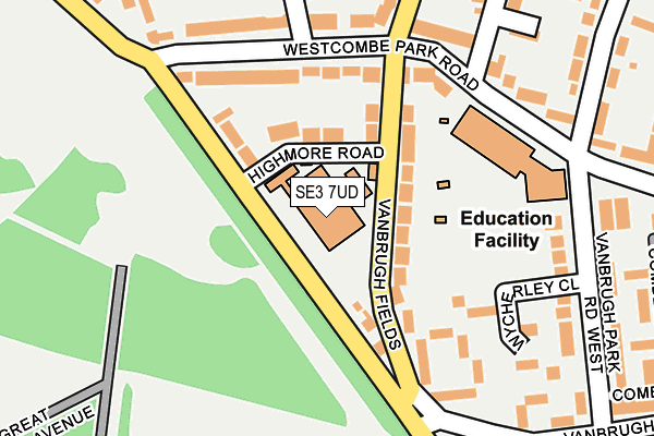 SE3 7UD map - OS OpenMap – Local (Ordnance Survey)