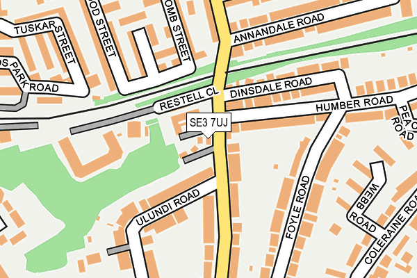 SE3 7UJ map - OS OpenMap – Local (Ordnance Survey)