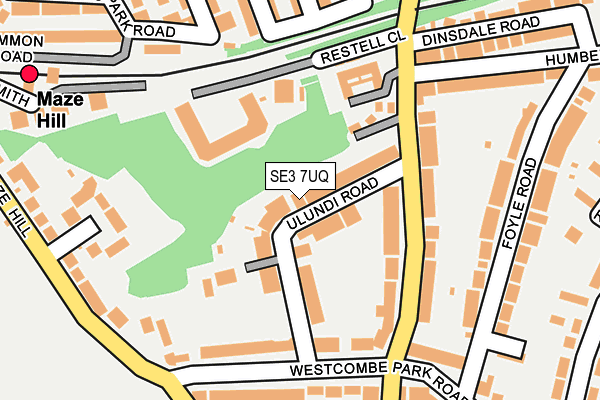 SE3 7UQ map - OS OpenMap – Local (Ordnance Survey)