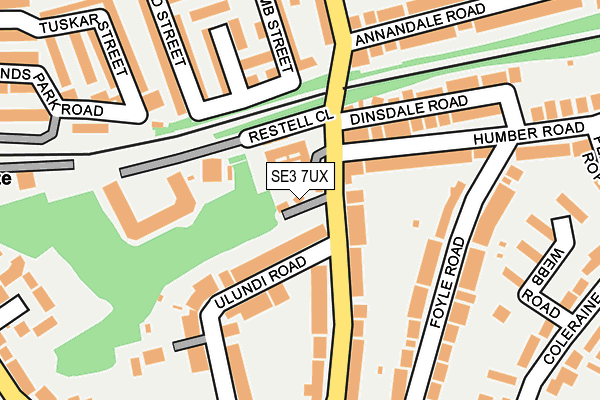 SE3 7UX map - OS OpenMap – Local (Ordnance Survey)