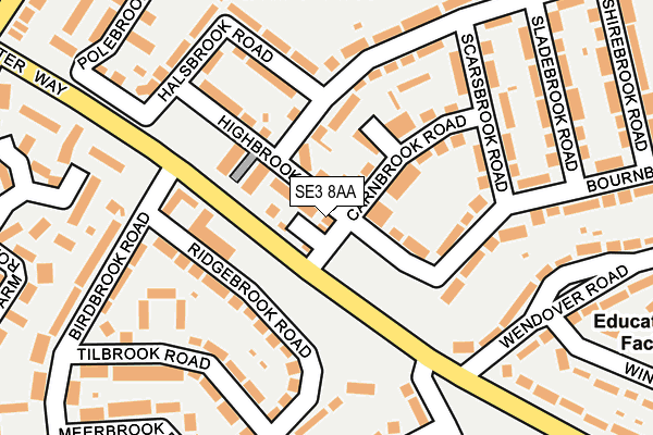 SE3 8AA map - OS OpenMap – Local (Ordnance Survey)