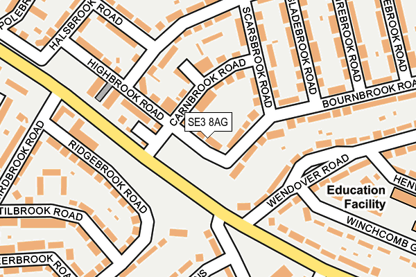 SE3 8AG map - OS OpenMap – Local (Ordnance Survey)