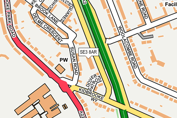 SE3 8AR map - OS OpenMap – Local (Ordnance Survey)