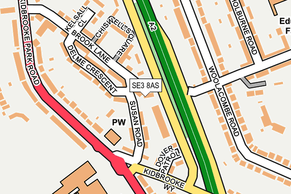 SE3 8AS map - OS OpenMap – Local (Ordnance Survey)