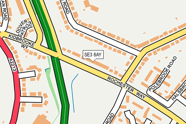 SE3 8AY map - OS OpenMap – Local (Ordnance Survey)