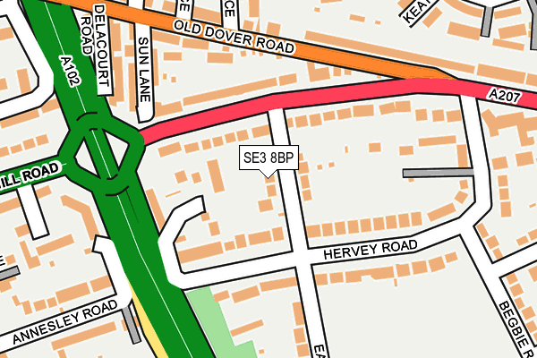 SE3 8BP map - OS OpenMap – Local (Ordnance Survey)