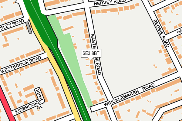 SE3 8BT map - OS OpenMap – Local (Ordnance Survey)