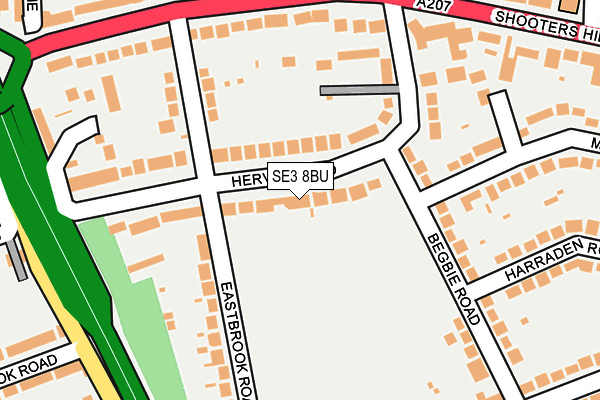 SE3 8BU map - OS OpenMap – Local (Ordnance Survey)
