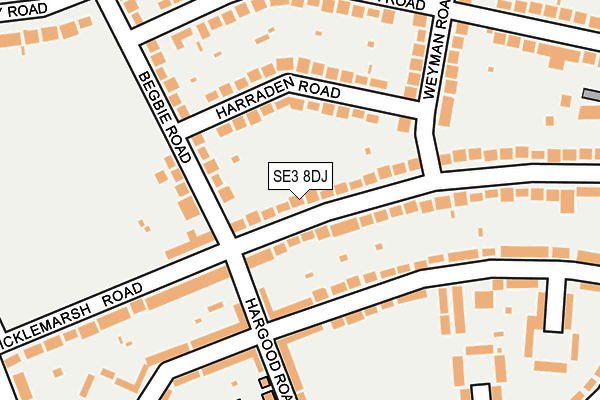 SE3 8DJ map - OS OpenMap – Local (Ordnance Survey)