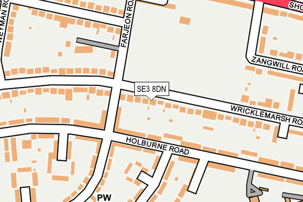SE3 8DN map - OS OpenMap – Local (Ordnance Survey)