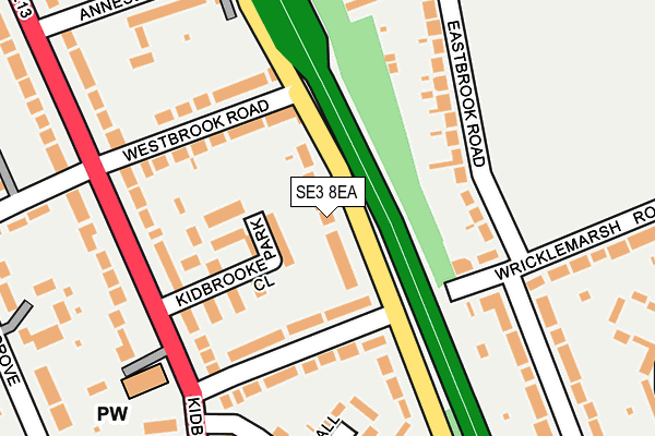 SE3 8EA map - OS OpenMap – Local (Ordnance Survey)