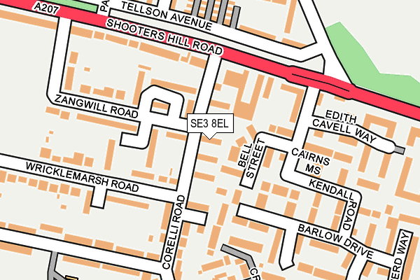 SE3 8EL map - OS OpenMap – Local (Ordnance Survey)