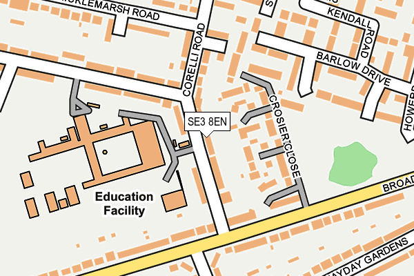 SE3 8EN map - OS OpenMap – Local (Ordnance Survey)