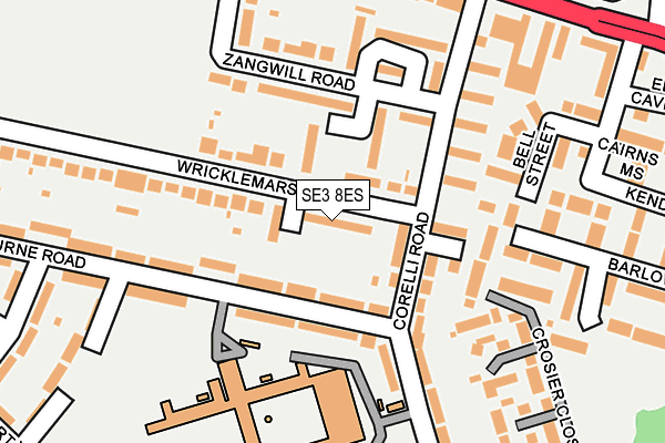 SE3 8ES map - OS OpenMap – Local (Ordnance Survey)