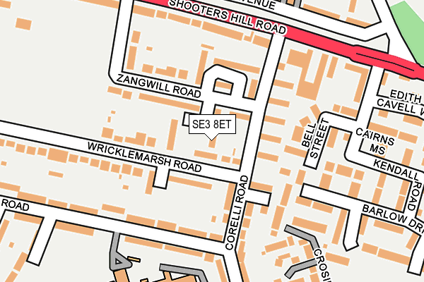 SE3 8ET map - OS OpenMap – Local (Ordnance Survey)