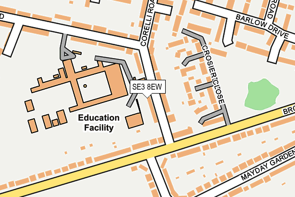 SE3 8EW map - OS OpenMap – Local (Ordnance Survey)