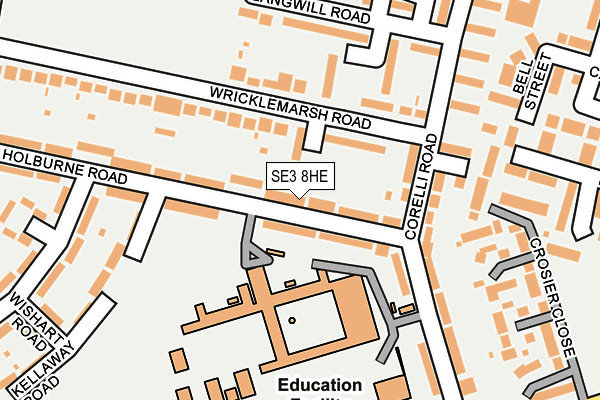 SE3 8HE map - OS OpenMap – Local (Ordnance Survey)