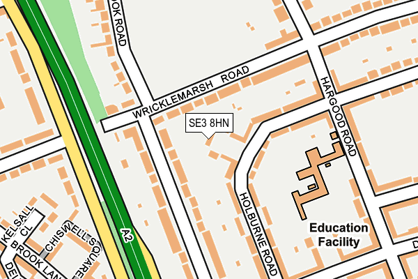 SE3 8HN map - OS OpenMap – Local (Ordnance Survey)