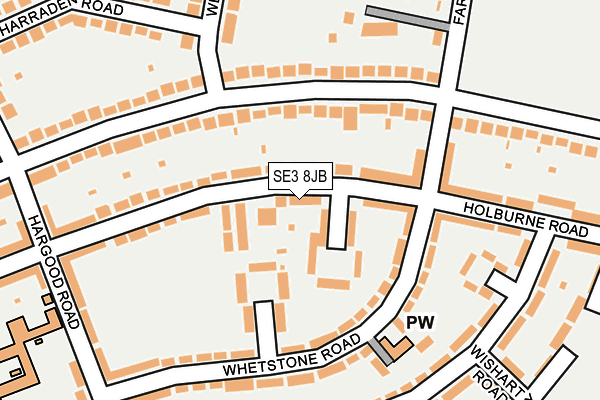 SE3 8JB map - OS OpenMap – Local (Ordnance Survey)