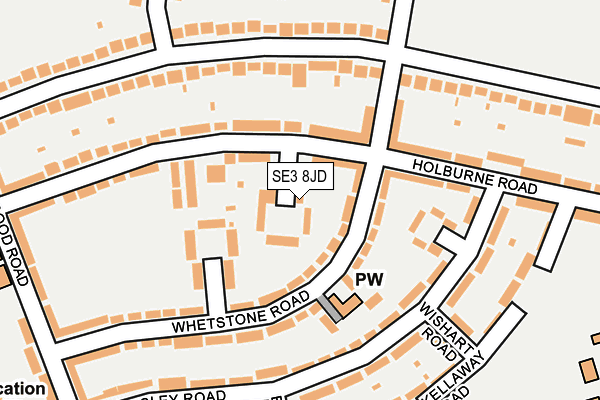 SE3 8JD map - OS OpenMap – Local (Ordnance Survey)